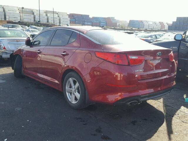 5XXGM4A79FG456642 - 2015 KIA OPTIMA LX RED photo 3