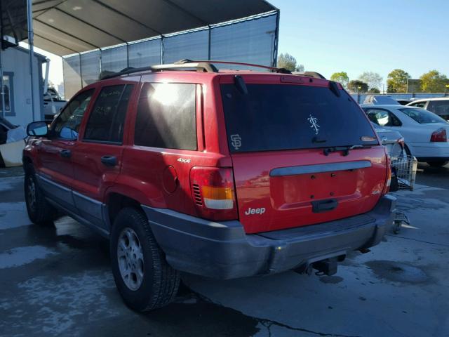 1J4GW58S7XC538164 - 1999 JEEP GRAND CHER RED photo 3