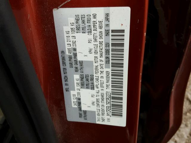 JM1CR29L090352231 - 2009 MAZDA 5 RED photo 10