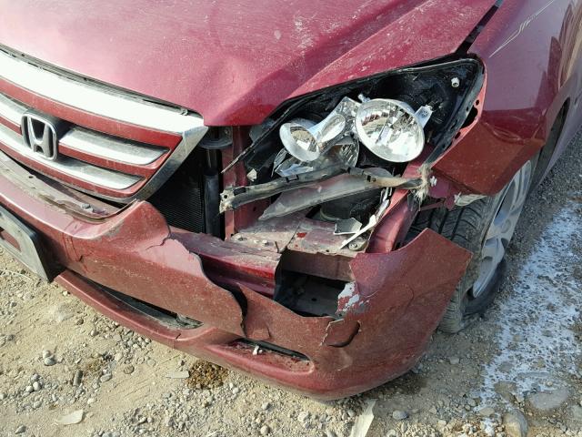 5FNRL387X6B414656 - 2006 HONDA ODYSSEY EX MAROON photo 9