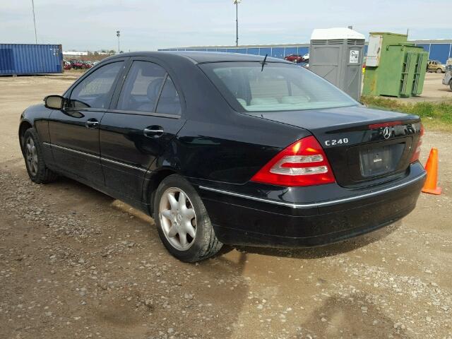 WDBRF61J12E006619 - 2002 MERCEDES-BENZ C 240 BLACK photo 3