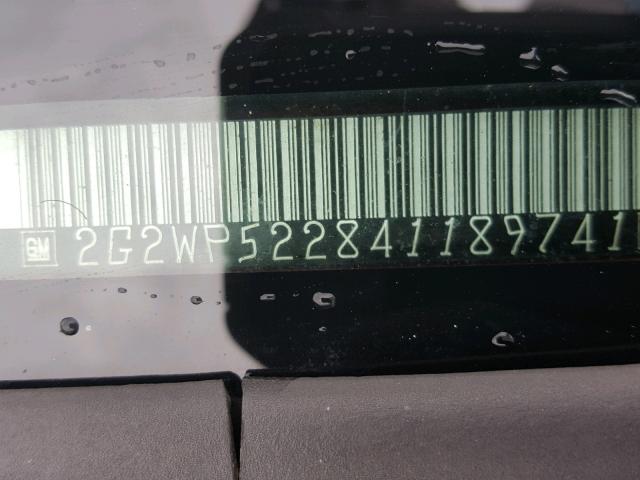 2G2WP522841189741 - 2004 PONTIAC GRAND PRIX Բորդո լուսանկար 10