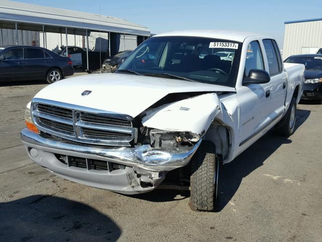 1B7GG2AN81S112454 - 2001 DODGE DAKOTA QUA WHITE photo 2