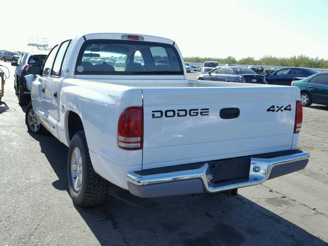 1B7GG2AN81S112454 - 2001 DODGE DAKOTA QUA WHITE photo 3