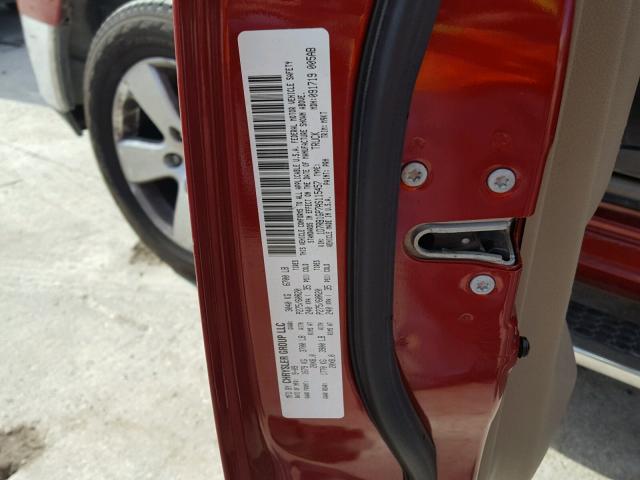 1D7RB1GP7AS115457 - 2010 DODGE RAM 1500 RED photo 10