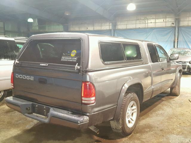 1B7GL32X12S578391 - 2002 DODGE DAKOTA SPO GRAY photo 4