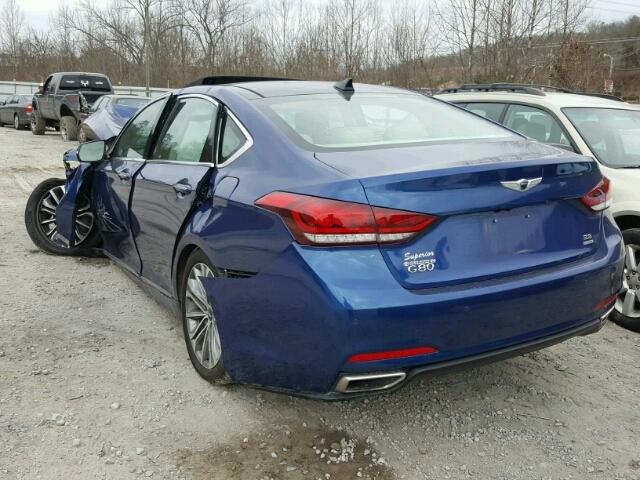 KMHGN4JE7HU180482 - 2017 GENESIS G80 BASE BLUE photo 3