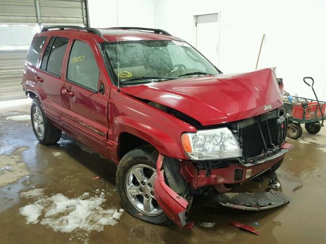 1J4GW58N54C289028 - 2004 JEEP GRAND CHER RED photo 1