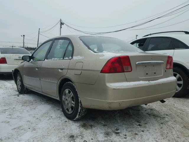 JHMES16512S005982 - 2002 HONDA CIVIC LX BEIGE photo 3