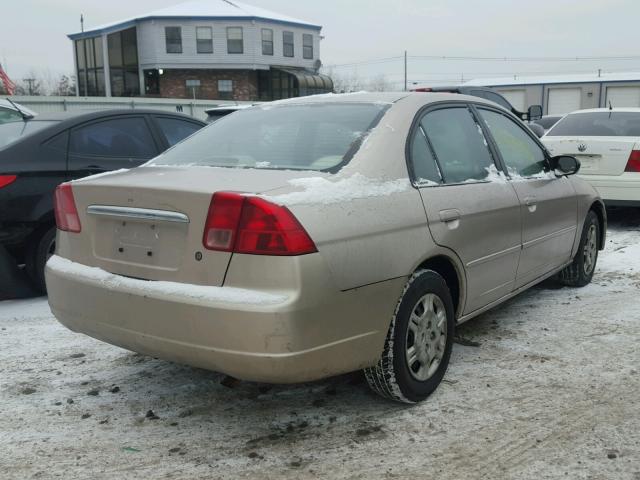 JHMES16512S005982 - 2002 HONDA CIVIC LX BEIGE photo 4