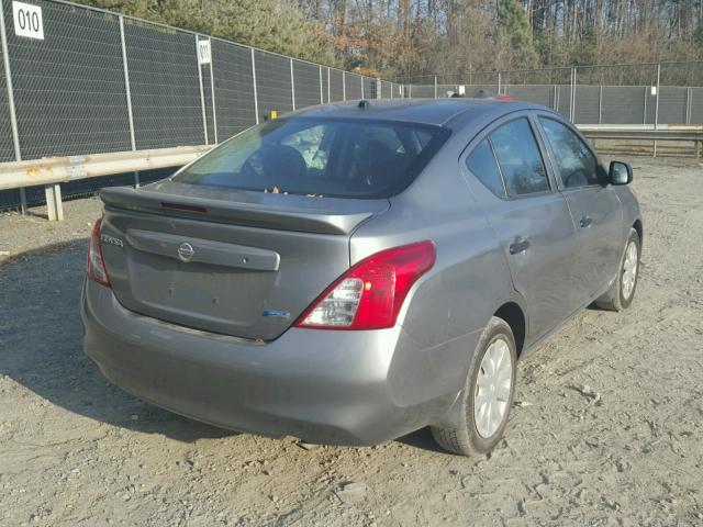 3N1CN7AP8EL858266 - 2014 NISSAN VERSA S GRAY photo 4