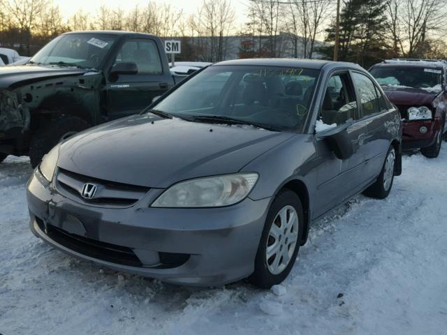 1HGES16595L026709 - 2005 HONDA CIVIC LX GRAY photo 2