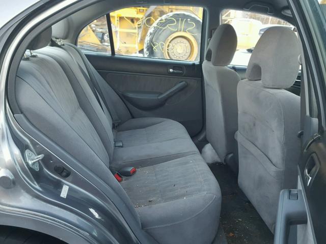 1HGES16595L026709 - 2005 HONDA CIVIC LX GRAY photo 6