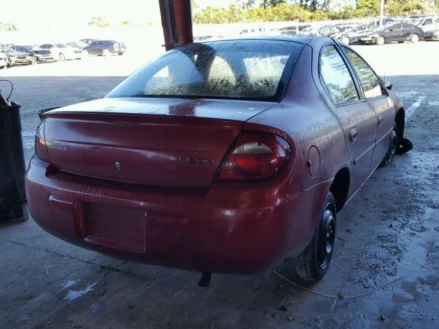 1B3ES56C05D202045 - 2005 DODGE NEON SXT BURGUNDY photo 4