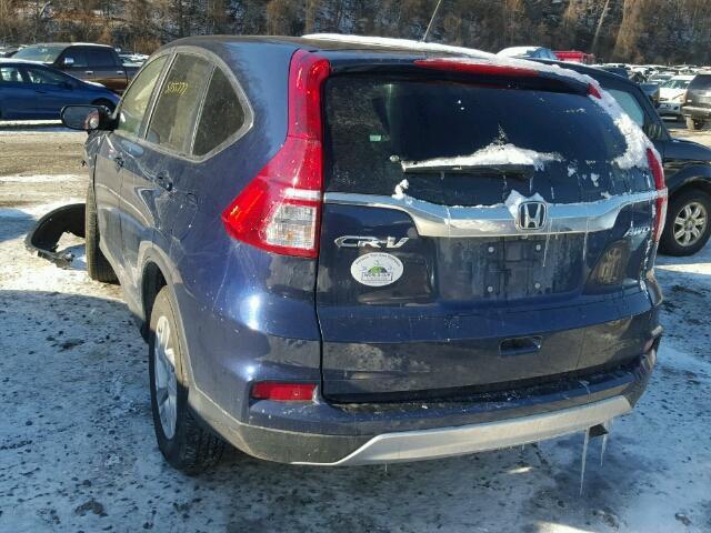 5J6RM4H54GL139425 - 2016 HONDA CR-V EX BLUE photo 3