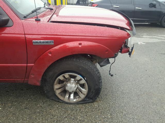 1FTZR45E98PA47281 - 2008 FORD RANGER SUP RED photo 9