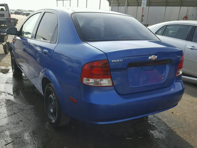 KL1TD526X4B135262 - 2004 CHEVROLET AVEO BLUE photo 3