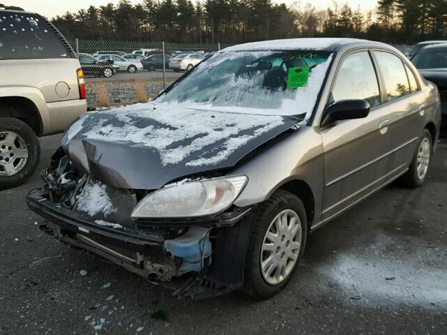 2HGES16515H523024 - 2005 HONDA CIVIC LX GRAY photo 2