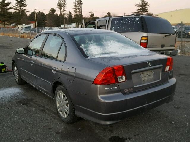 2HGES16515H523024 - 2005 HONDA CIVIC LX GRAY photo 3