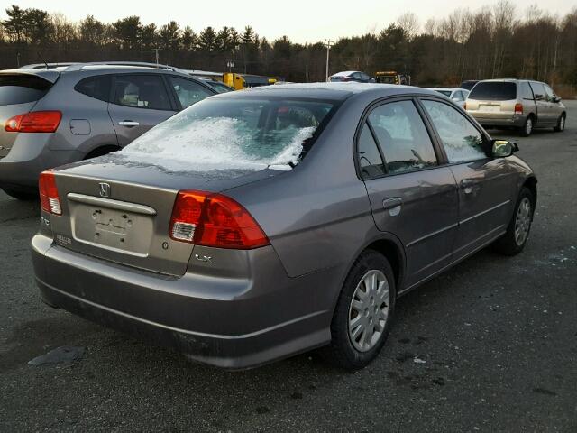 2HGES16515H523024 - 2005 HONDA CIVIC LX GRAY photo 4