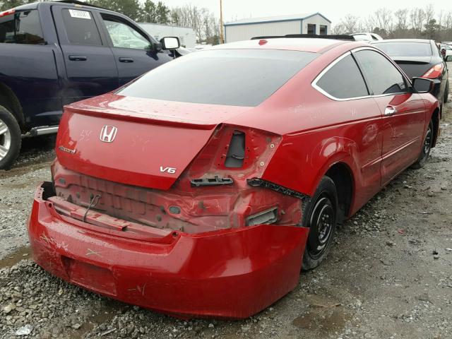 1HGCS22829A010673 - 2009 HONDA ACCORD EXL RED photo 4