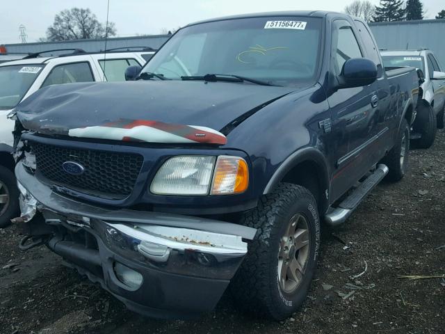 2FTRX18L92CA41892 - 2002 FORD F150 BLUE photo 2