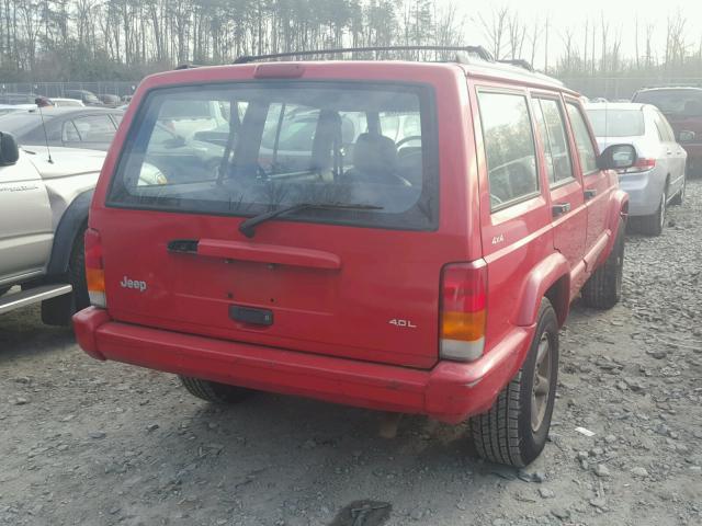 1J4FJ68S0WL259492 - 1998 JEEP CHEROKEE S RED photo 4