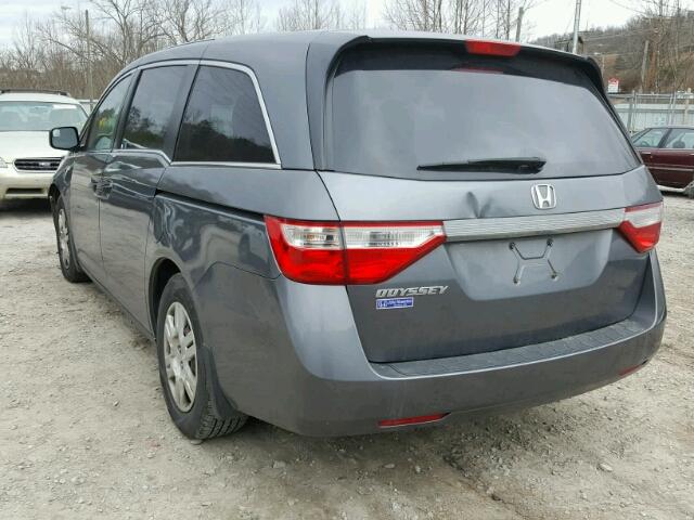 5FNRL5H27BB047824 - 2011 HONDA ODYSSEY LX GRAY photo 3