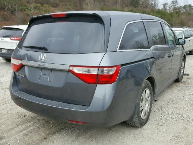 5FNRL5H27BB047824 - 2011 HONDA ODYSSEY LX GRAY photo 4