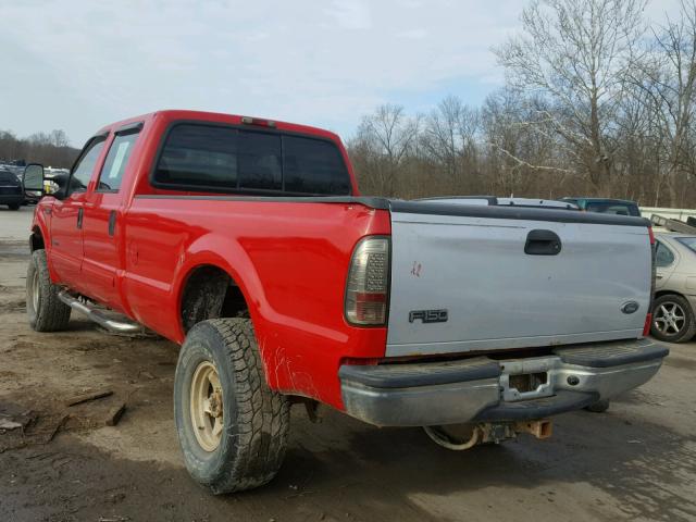 1FTNW21F52EB19798 - 2002 FORD F250 SUPER RED photo 3