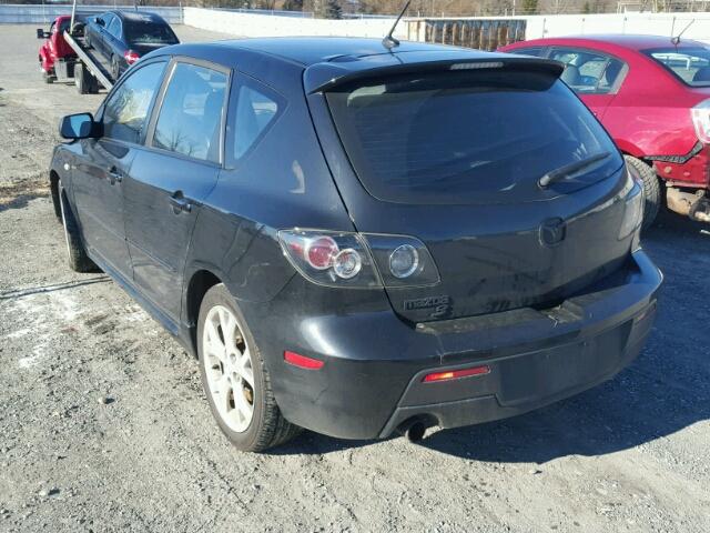 JM1BK344981131726 - 2008 MAZDA 3 HATCHBAC BLACK photo 3
