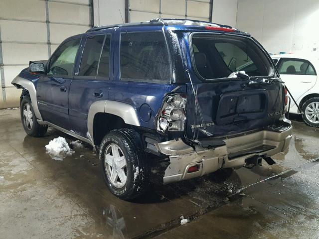 1GNDT13S232265451 - 2003 CHEVROLET TRAILBLAZE BLUE photo 3