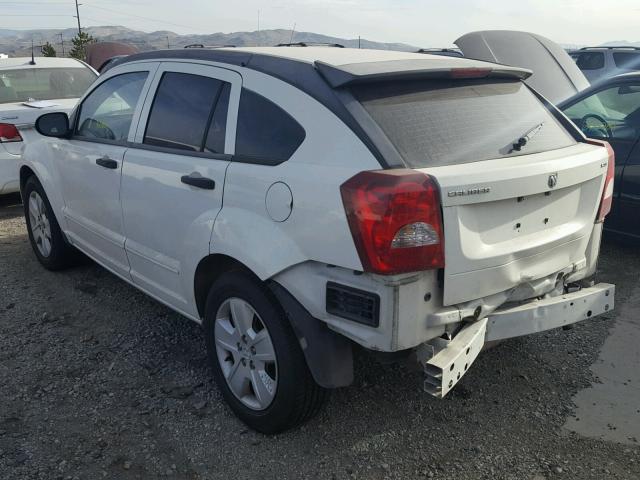 1B3HB48B27D558169 - 2007 DODGE CALIBER SX WHITE photo 3