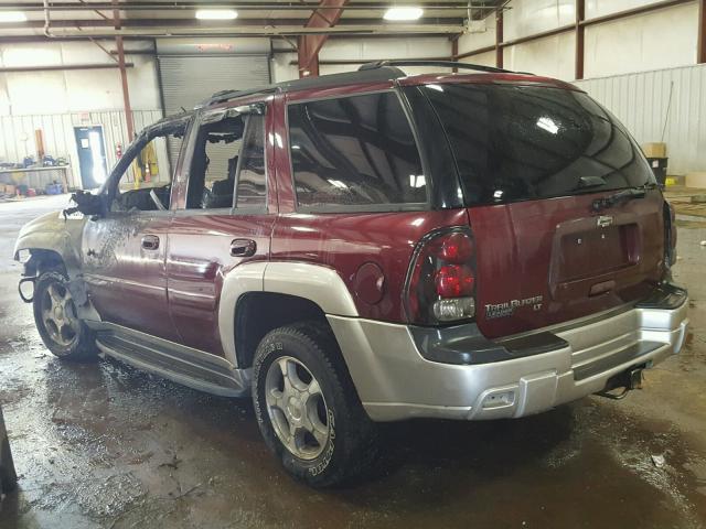 1GNDT13S852351334 - 2005 CHEVROLET TRAILBLAZE MAROON photo 3