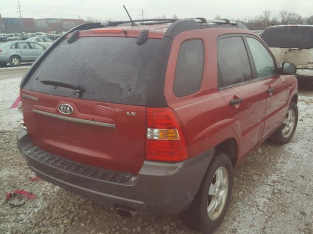 KNDJF724587504686 - 2008 KIA SPORTAGE L RED photo 4