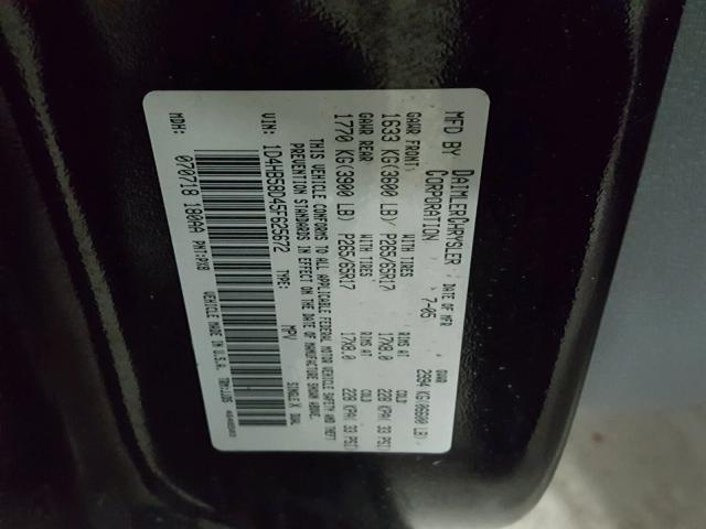 1D4HB58D45F625672 - 2005 DODGE DURANGO LI BLACK photo 10