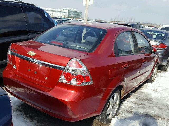 KL1TG55677B044912 - 2007 CHEVROLET AVEO LT RED photo 4