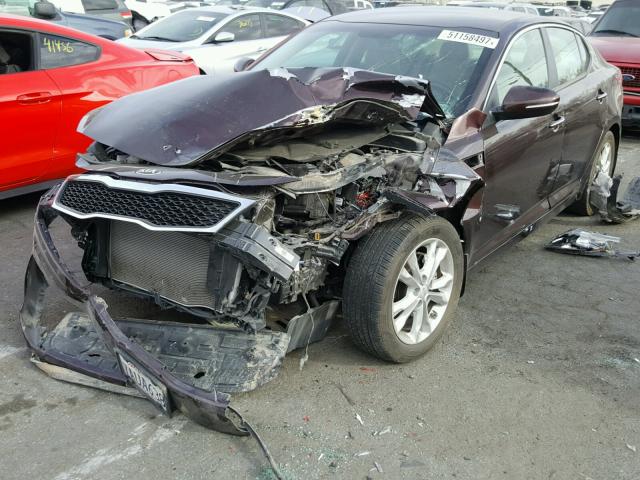 5XXGN4A70DG210606 - 2013 KIA OPTIMA EX PURPLE photo 2