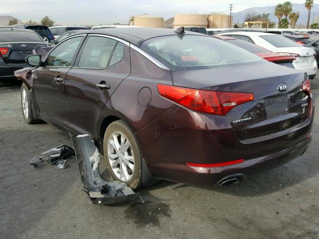 5XXGN4A70DG210606 - 2013 KIA OPTIMA EX PURPLE photo 3