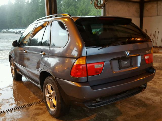 5UXFA53542LP47094 - 2002 BMW X5 3.0I GRAY photo 3