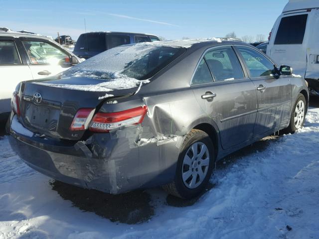 4T4BF3EK9AR001355 - 2010 TOYOTA CAMRY BASE GRAY photo 4