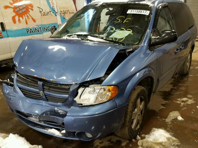 2D4GP44L67R339256 - 2007 DODGE GRAND CARA BLUE photo 2