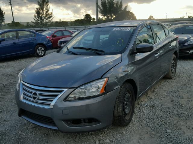 3N1AB7AP5FL666921 - 2015 NISSAN SENTRA S GRAY photo 2