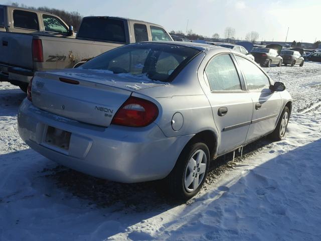 1B3ES26C23D189228 - 2003 DODGE NEON SE SILVER photo 4