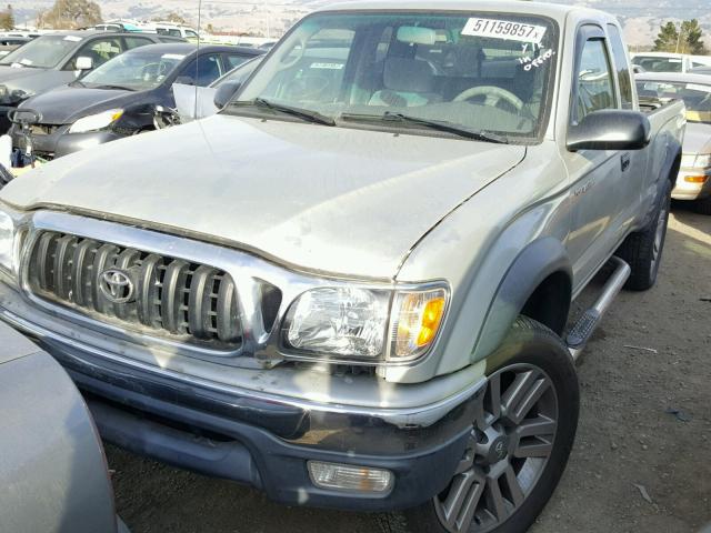 5TESM92N14Z444097 - 2004 TOYOTA TACOMA XTR SILVER photo 2