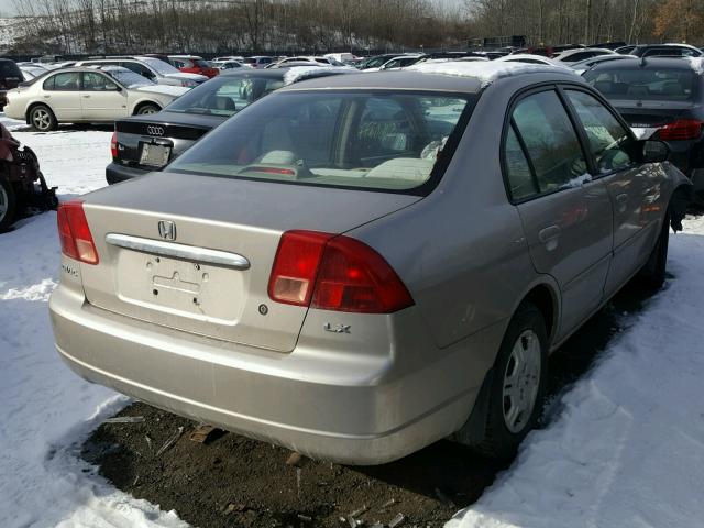 2HGES15502H599220 - 2002 HONDA CIVIC LX BEIGE photo 4