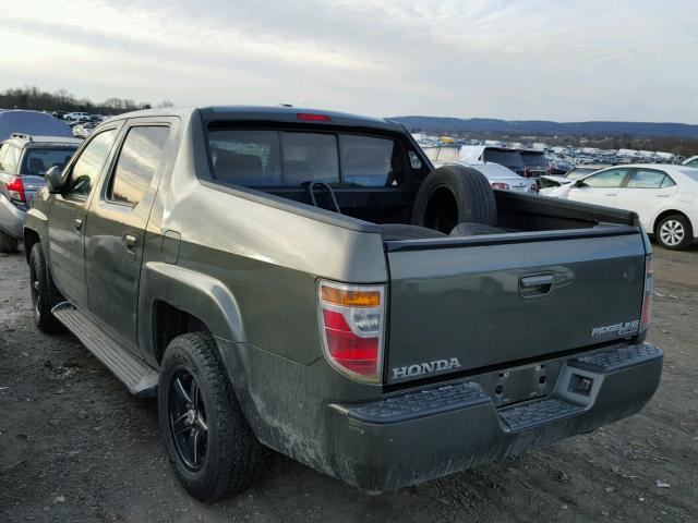 2HJYK16576H511565 - 2006 HONDA RIDGELINE GREEN photo 3