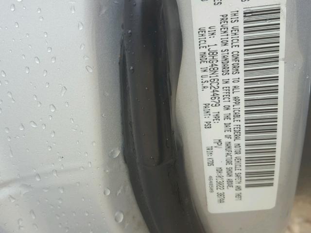 1J8HG48N16C244679 - 2006 JEEP COMMANDER SILVER photo 10