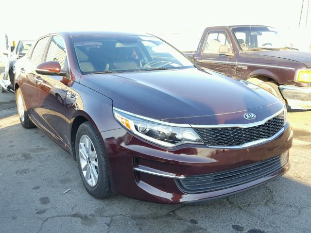 5XXGT4L31GG007230 - 2016 KIA OPTIMA LX MAROON photo 1