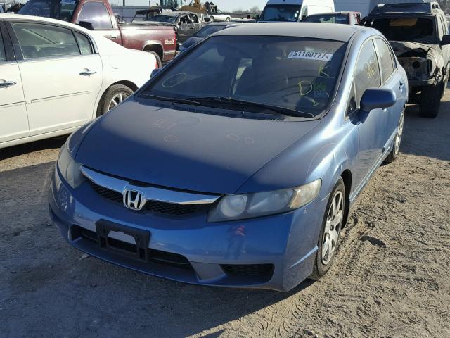 1HGFA16509L003493 - 2009 HONDA CIVIC LX BLUE photo 2